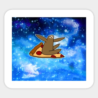 Pizza Sloth Night Sky Sticker